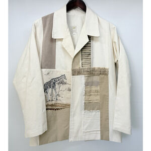 VTG Solveig Cape Town Cream Safari Animals Open Lined Jacket South Africa Small